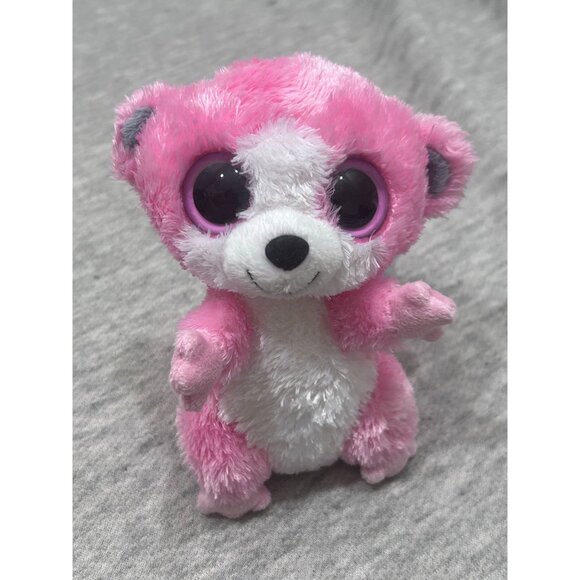 Ty Beanie Boo Boos Bubblegum The Lemur by BabyLand 6 in  Pink/White - Picture 1 of 8